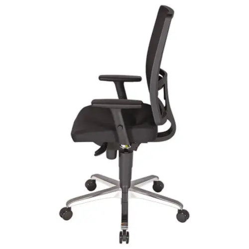 Stoel Bizzi Synchroon - Armsteunen - Zwart - Rug netstof 