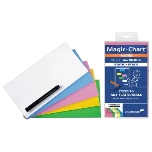 500 Elektrostatische notities Magic Chart - 5 kleuren - 10 x 20 cm - LEGAMASTER