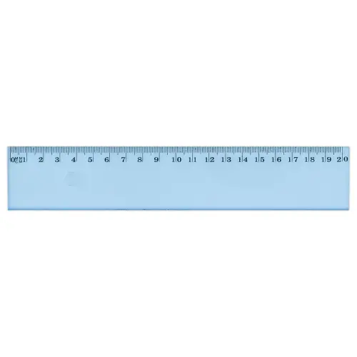 Platte liniaal 20 cm Plastic Blauw Onbreekbaar - Gegarandeerd in mm - WONDAY