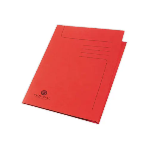 50 Dossiermappen van karton 2 kleppen - Rood - FIDUCIAL