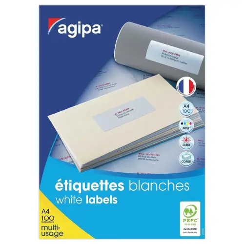 100 Platen met MU-labels 52,5x29,7mm, in totaal 4000 permanente labels