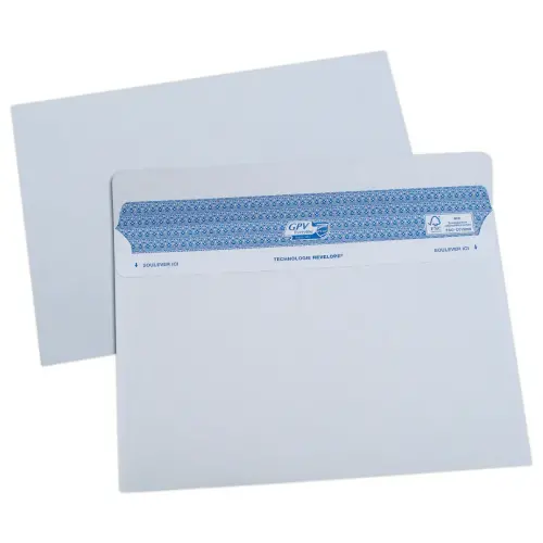 100  Witte Secure enveloppen - 162x229 mm - 90g - GPV 
