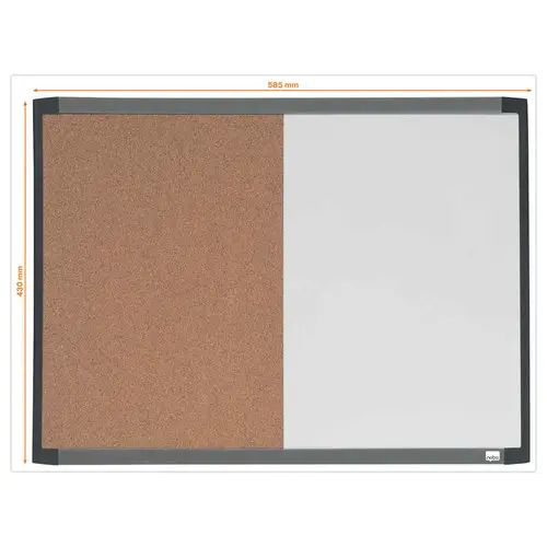 Bord voor dubbel gebruik - 58,5 x 43 cm - wit en kurk