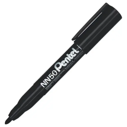 Permanent marker NN50 - Ronde punt - Zwart - PENTEL