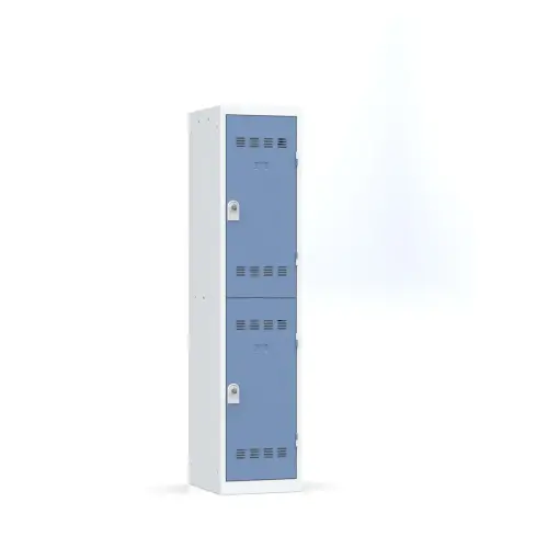 Garderobekast met 2 vakken - 180 x 40 cm - Grijs/blauw - VINCO INDUSTRIES