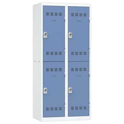 Garderobe met meerdere vakken - 2 kolommen 2 vakken - Grijs/blauw - 180 x 80 cm 