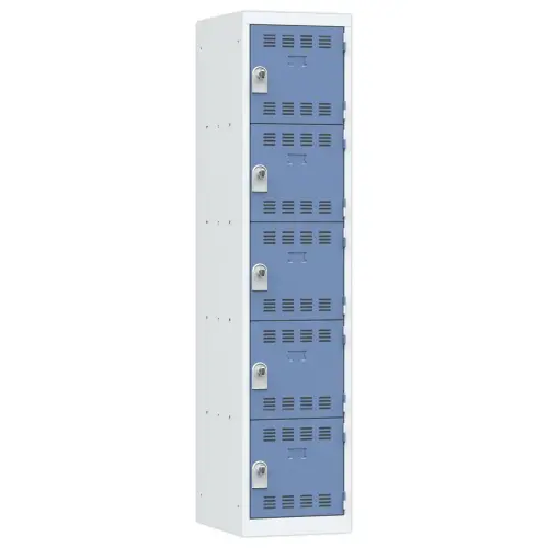 Garderobe met verschillende vakken - 1 kolom 5 vakken - Grijs/blauw - VINCO INDUSTRIES