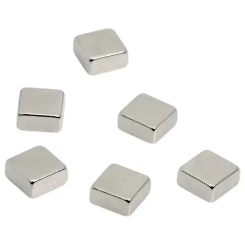 6  Krachtige vierkante magneten - 1 x 1 cm  - Aluminium 
