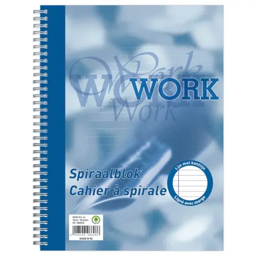 Spiraalnotitieboek Work A4, 70g, 200 pagina's, gelijnd