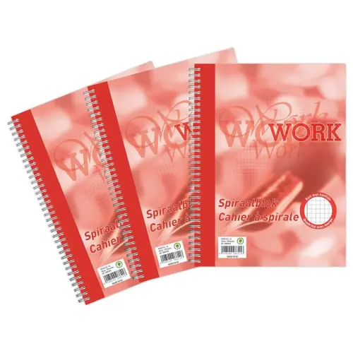 Spiraalnotitieboek Work A4, 70g, 200 pagina's, 5x5