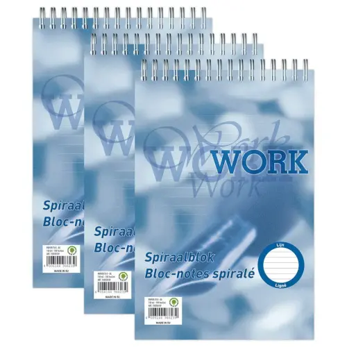 Spiraalnotitieboek Work A5, 70g, 200 pagina's, gelijnd