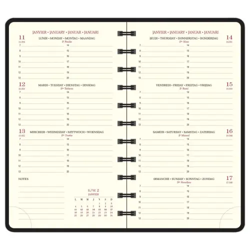 Weekagenda spiraal EXACOMPTA Swan 9x16cm - Blauw