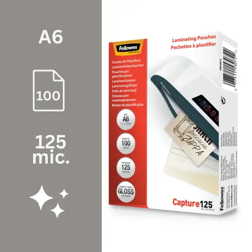 100 Mapjes voor warm plastificeren - A6 - 2 x 125 µ - FELLOWES