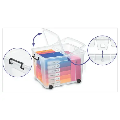 Opbergdoos Smartbox 75 liter met deksel en wieltjes