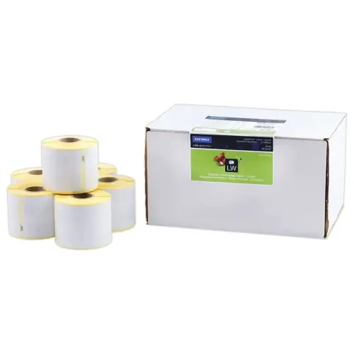 2 Rolletjes van 575 LW-labels voor groot volume 102 x 59 mm