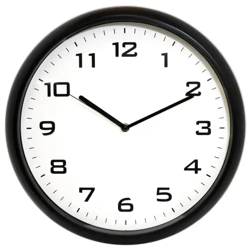 Geruisloze wandklok FIDUCIAL zwart Ø 38 cm.