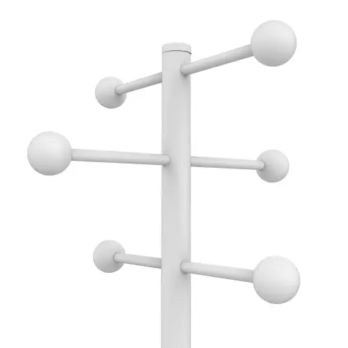 Kapstok ACCESS 6 kleerhaken - wit/beuk