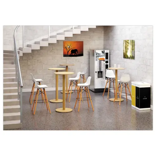 Hoge ronde tafel WOODY 60 cm - Wit