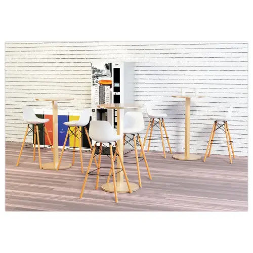 Hoge ronde tafel WOODY 60 cm - Wit
