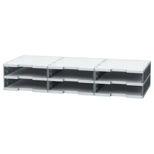 3 Modules om 6 kasten op 2 of 3 kolommen te monteren.