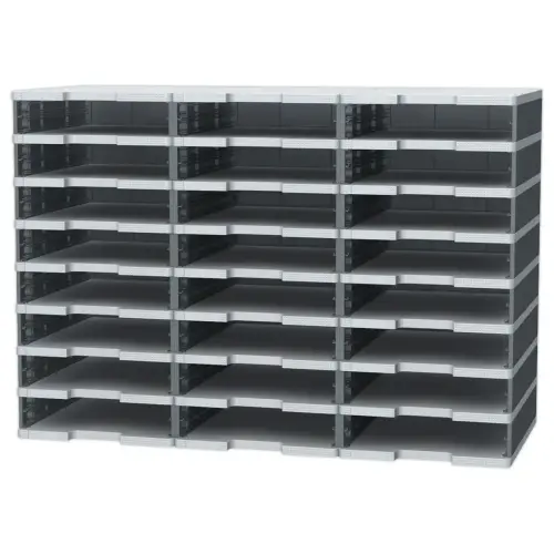 10 Modules om 24 kisten in 3 of 4 kolommen te monteren.