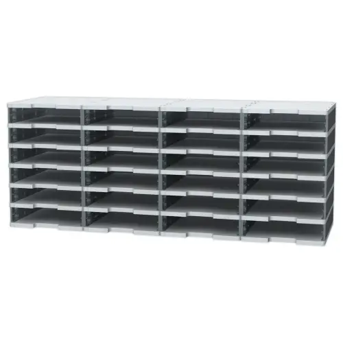 10 Modules om 24 kisten in 3 of 4 kolommen te monteren.