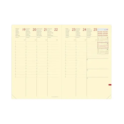Weekagenda QUO VADIS SILK - 16 x 24  cm - Rood 