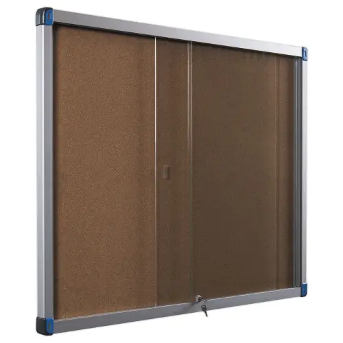 Inloop vitrine 15 x A4 kurk achtergrond