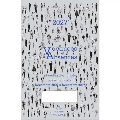 Jaarplanning afwezigheden vakanties Exacompta - jan-dec - 20x29,7 cm 