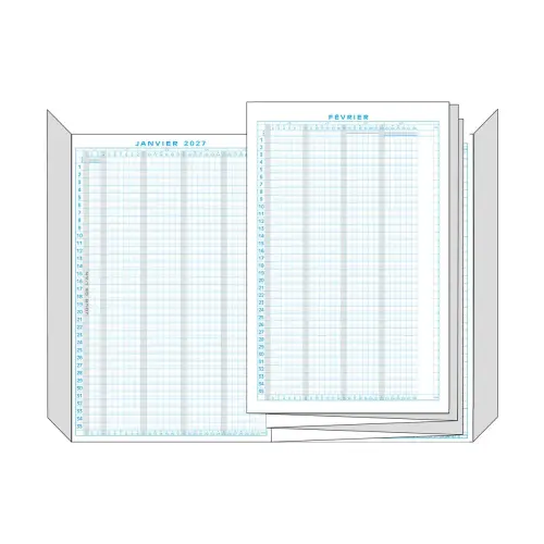 Jaarplanning afwezigheden vakanties Exacompta - jan-dec - 20x29,7 cm 