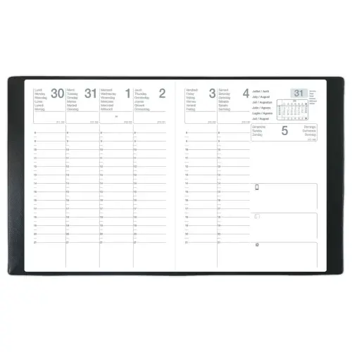 Weekagenda Klassiek - 21x27 cm - Zwart - Augustus 2026 tot juli 2027 