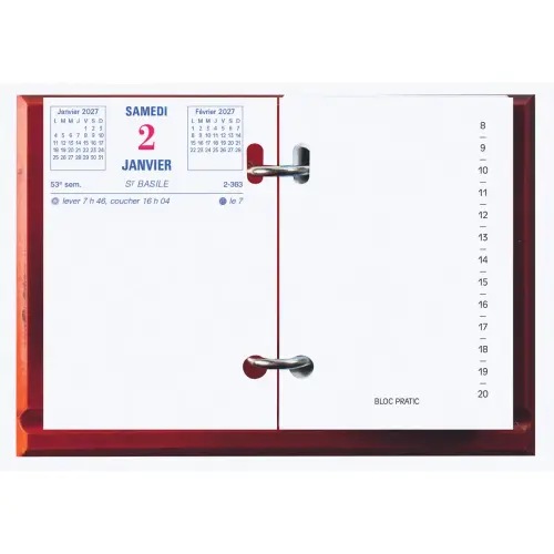 Scheurkalenderblok 8,2x12 cm - datum links
