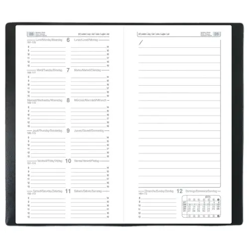 Weekagenda Classic 917N 8,8 x 17 cm - Zwart 