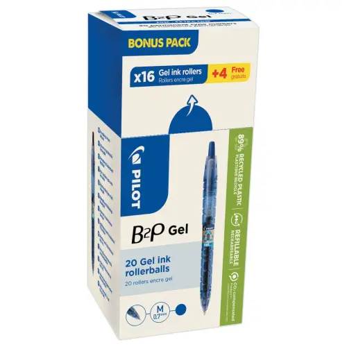 20 Intrekbare gelpennen B2P - Blauw - PILOT