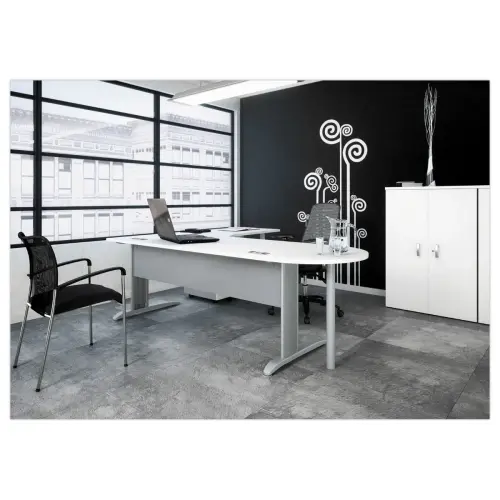 Bureau Buenos Aires - 120 x 80 cm - Bovenblad in beuk met wit onderstel - FIDUCIAL OFFICE SOLUTIONS