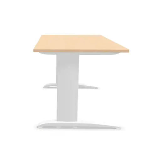 Bureau Buenos Aires - 140 x 80 cm - Beuken bovenblad en wit onderstel - FIDUCIAL OFFICE SOLUTIONS