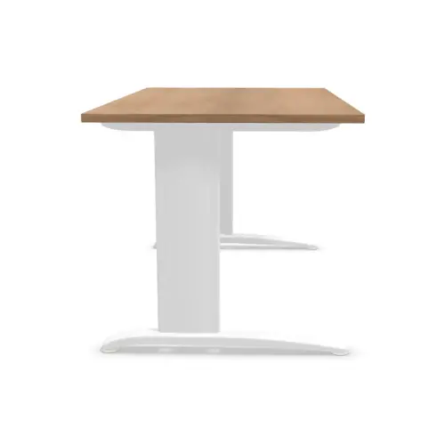 Bureau Buenos Aires - 140 x 80 cm - Plateau noyer et pieds blancs - FIDUCIAL OFFICE SOLUTIONS 