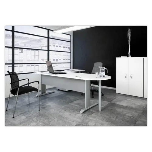 Bureau BUENOS AIRES - Wit blad en aluminium poten - 160x80 cm - FIDUCIAL OFFICE SOLUTIONS 