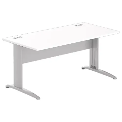 Bureau BUENOS AIRES - Wit blad en aluminium poten - 160x80 cm - FIDUCIAL OFFICE SOLUTIONS 