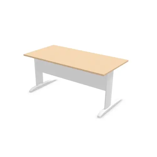Bureau BUENOS AIRES - Beuken blad en witte poten - 160x80 cm - FIDUCIAL OFFICE SOLUTIONS 