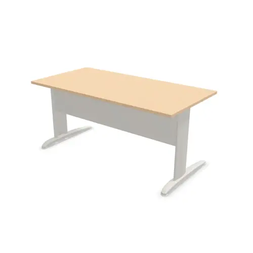 Bureau BUENOS AIRES - 160 x 80 cm - Beuk en aluminium poten - FIDUCIAL OFFICE SOLUTIONS 