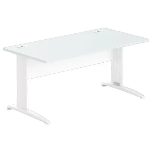 Bureau Buenos Aires - Grijs blad en witte poten - 160x80 cm