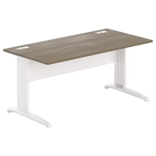 Bureau Buenos Aires - 160 x 80 cm - Walnoot blad en wit onderstel - FIDUCIAL OFFICE SOLUTIONS