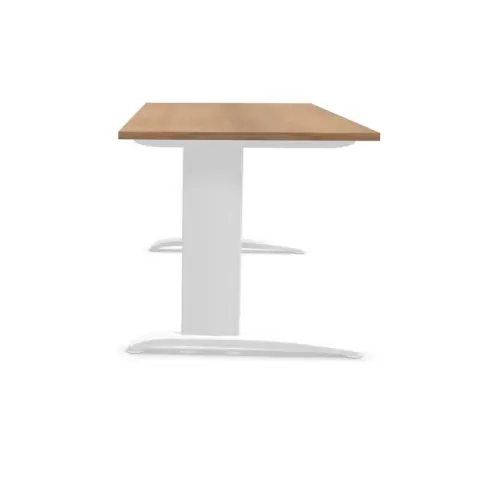 Bureau Buenos Aires - 160 x 80 cm - Walnoot blad en wit onderstel - FIDUCIAL OFFICE SOLUTIONS