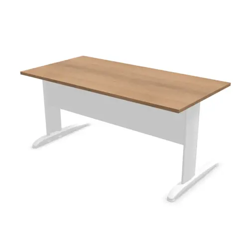 Bureau Buenos Aires - 160 x 80 cm - Walnoot blad en wit onderstel - FIDUCIAL OFFICE SOLUTIONS
