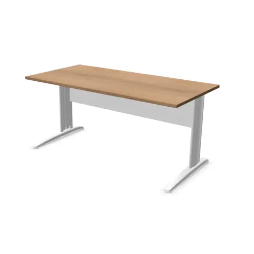 Bureau Buenos Aires - 160 x 80 cm - Walnoot blad en wit onderstel - FIDUCIAL OFFICE SOLUTIONS