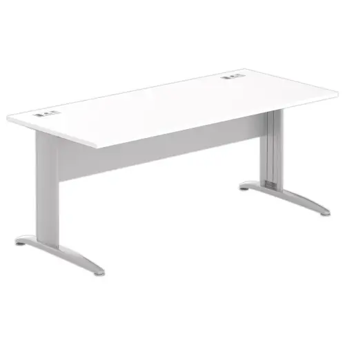 Bureau BUENOS AIRES - Blad wit en aluminium poten - 180x80 cm