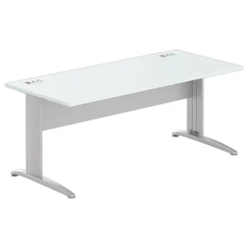Bureau BUENOS AIRES - Blad grijs en aluminium poten - 180x80 cm