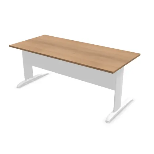 Bureau Buenos Aires - 180 x 80 cm - Walnoot bovenblad en wit onderstel - FIDUCIAL OFFICE SOLUTIONS