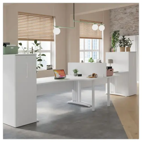 Bureau BUENOS AIRES compact terug naar links wit/wit, L160 